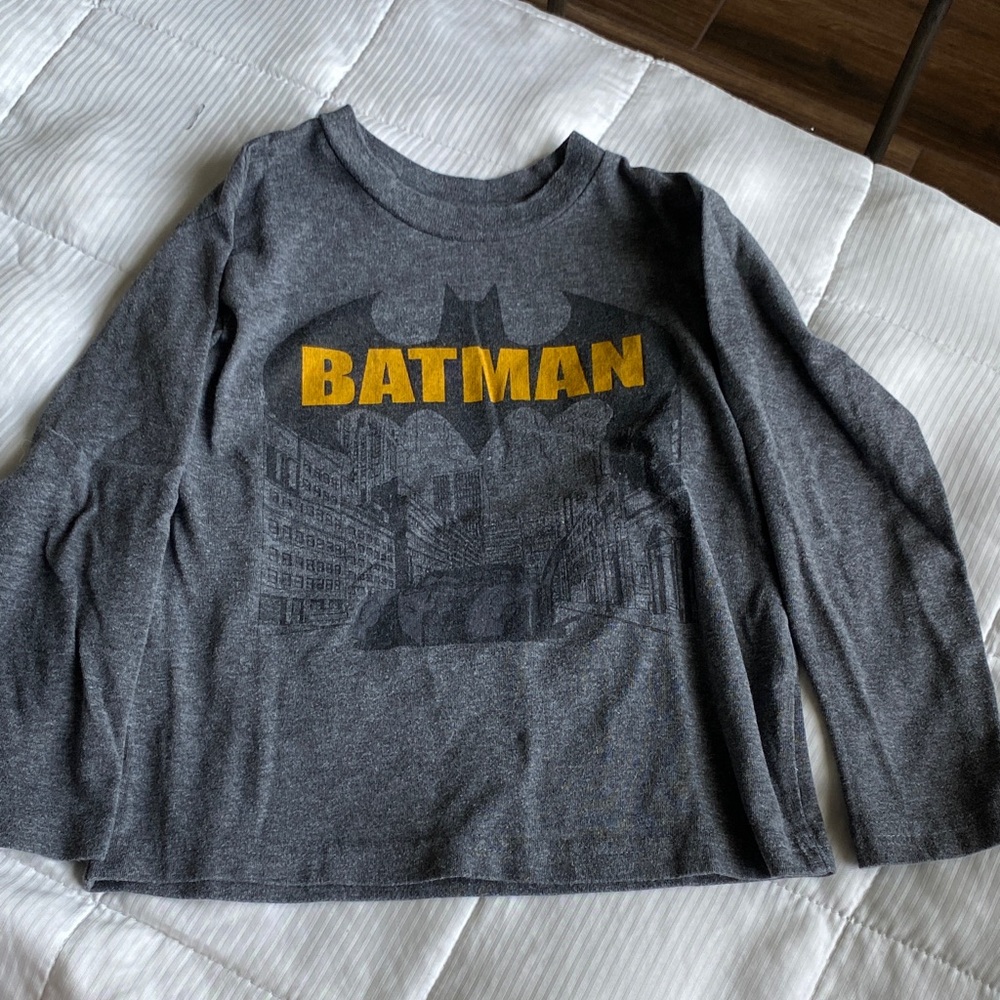 Batman Gray and Yellow Long Sleeve Tee